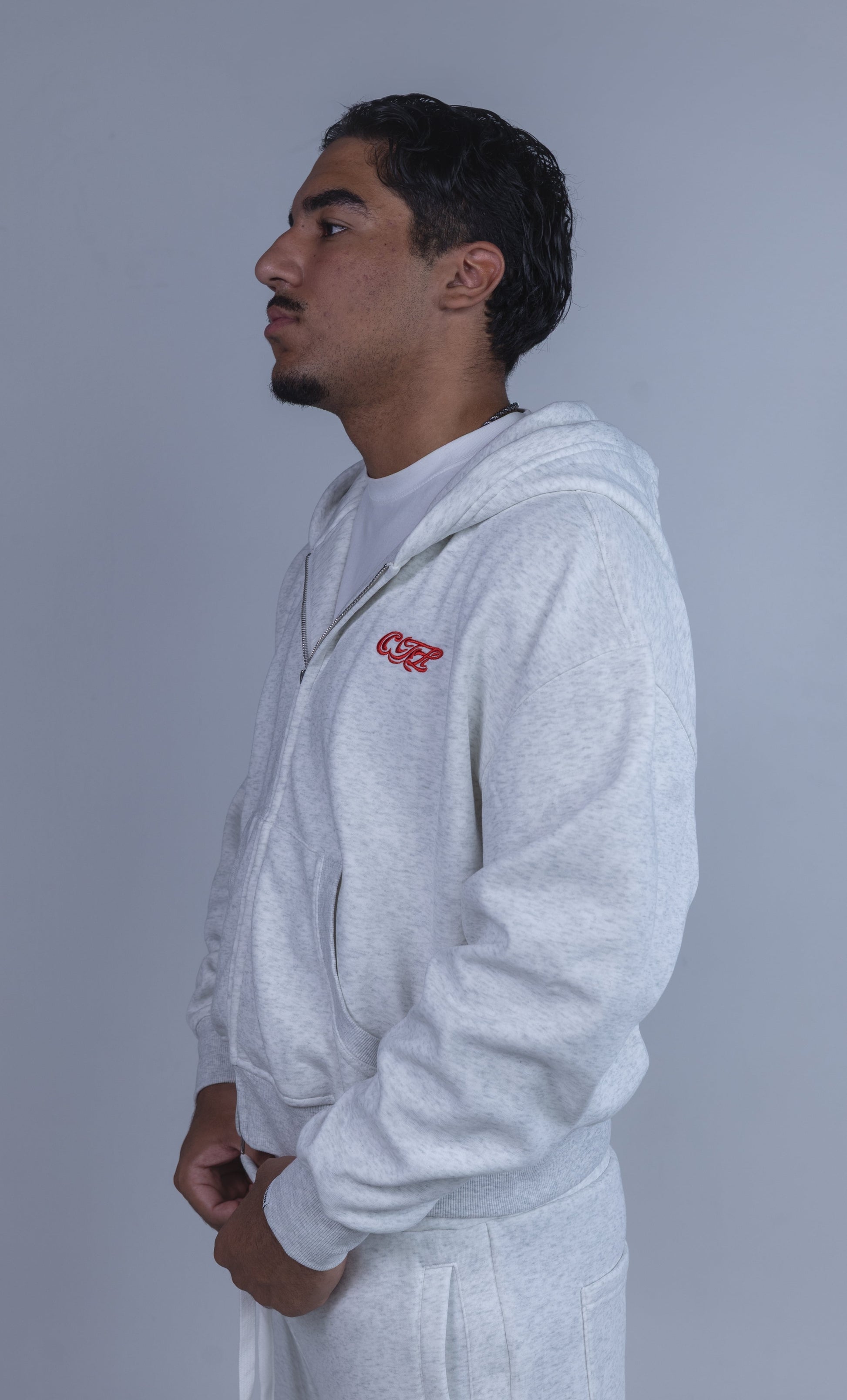 CLOUD GRAY ZIP-HOODIE
