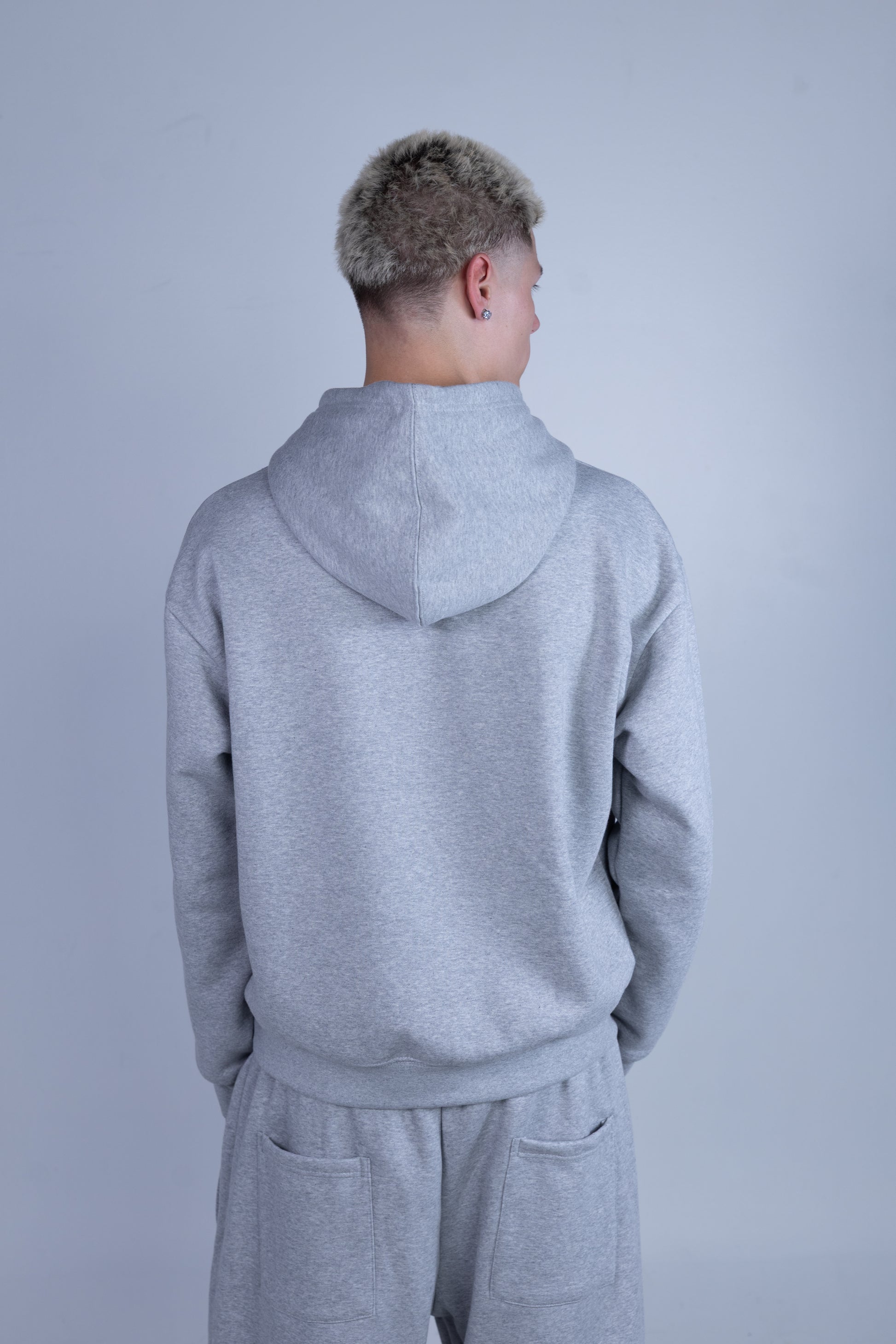 STONE GRAY BOXY HOODIE
