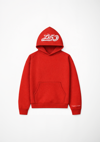 RED FLARED HOODIE