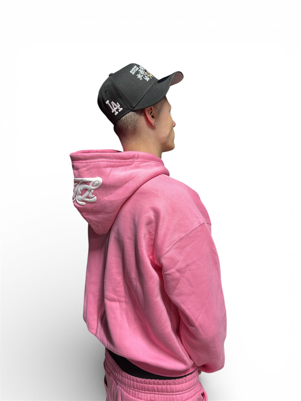 PINK FLARED HOODIE