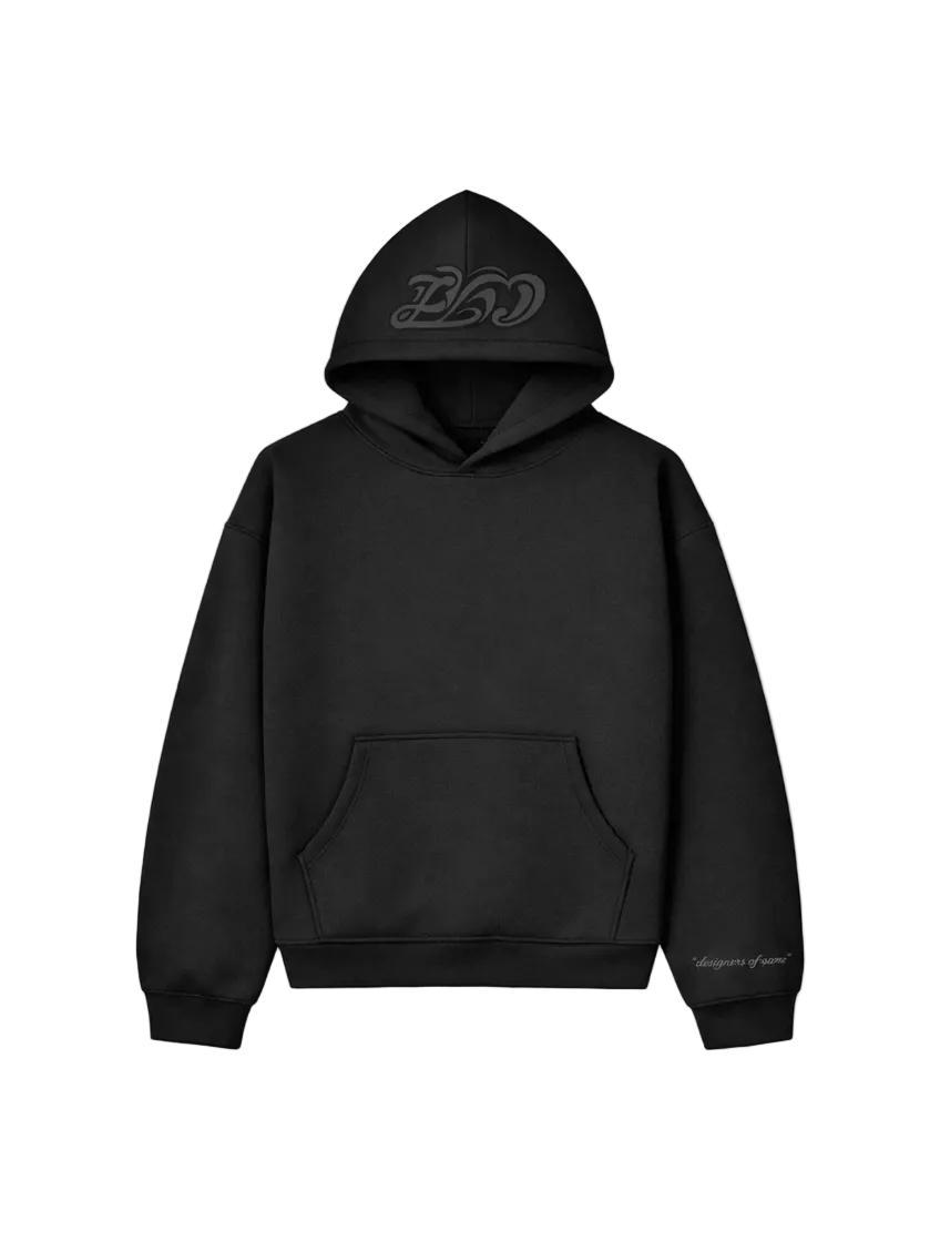 BLACK FLARED HOODIE