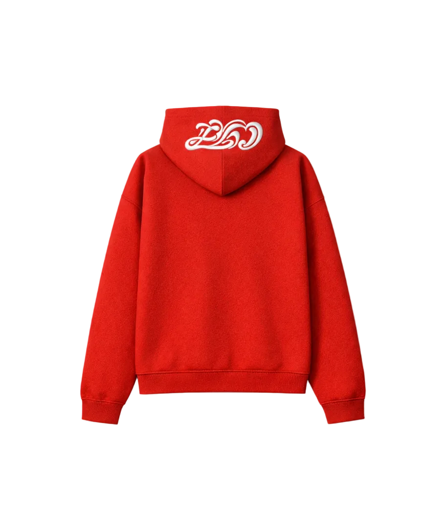 RED FLARED HOODIE