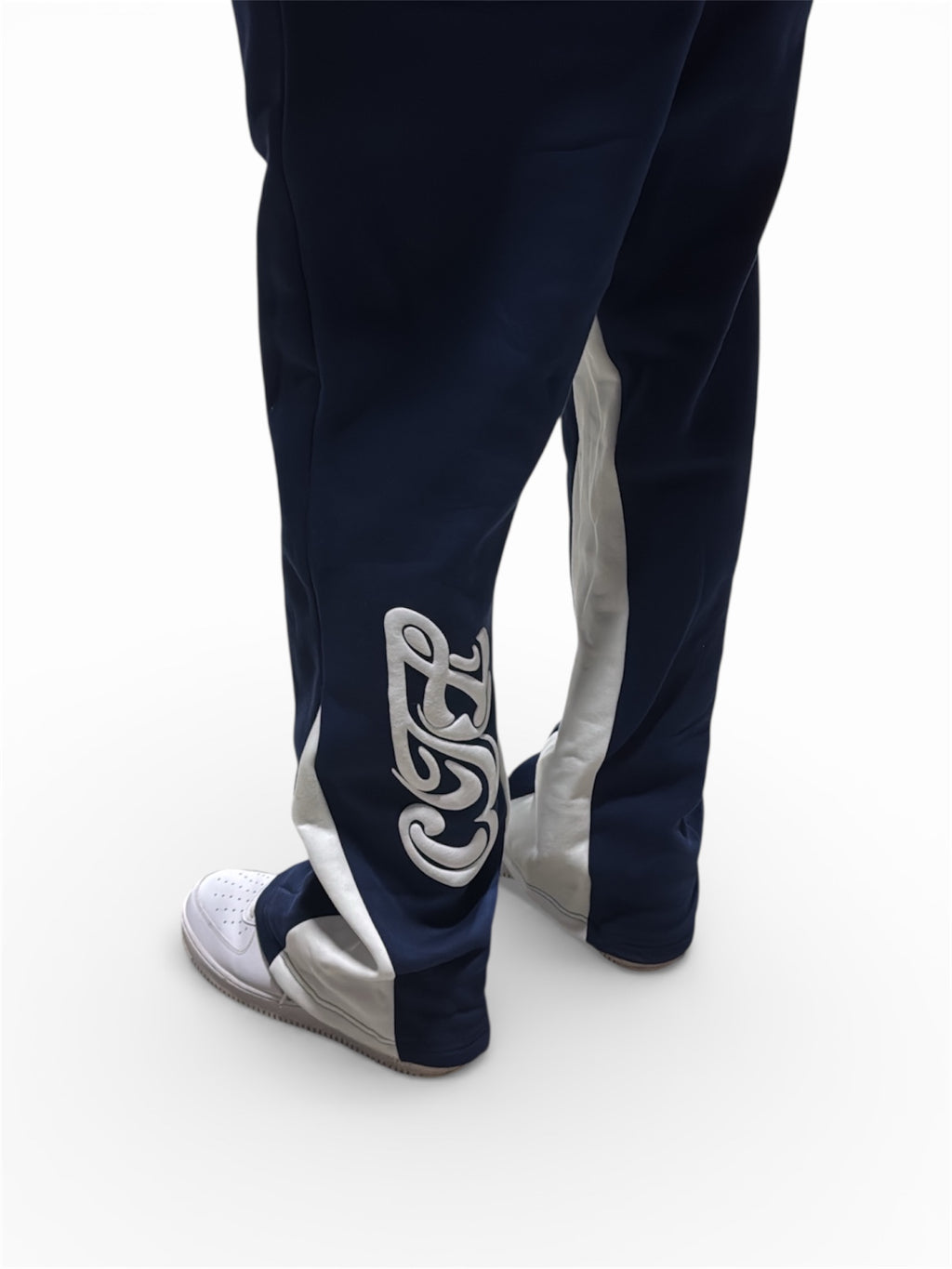 NAVY BLUE FLARED JOGGERS