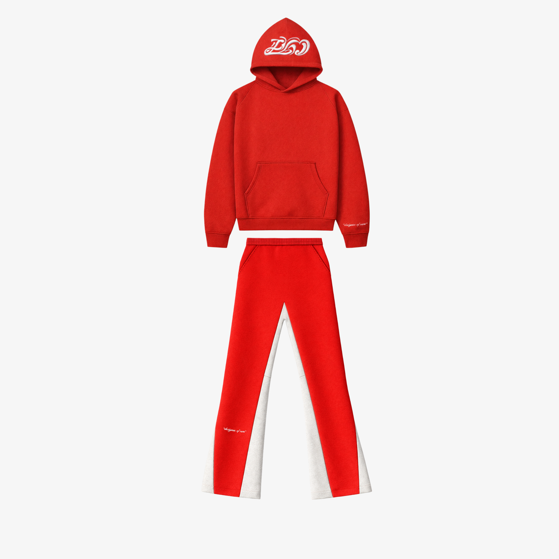 RED FLARED TRACKSUIT